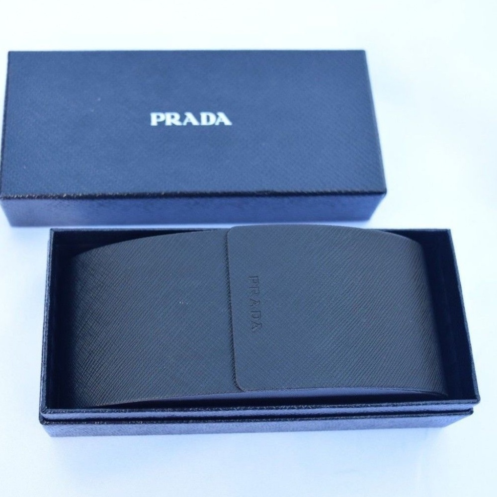 Prada Sunglasses Case Set,Black Magnetic Clamshell,Boxed,Cleaning Cloth,AuthCard - Picture 3 of 13